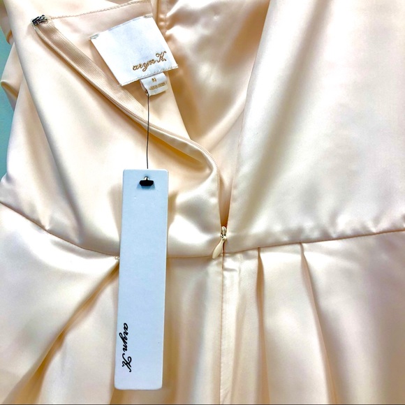 NWT Aryn K Peach Champagne One Shoulder Dress - Picture 7 of 7